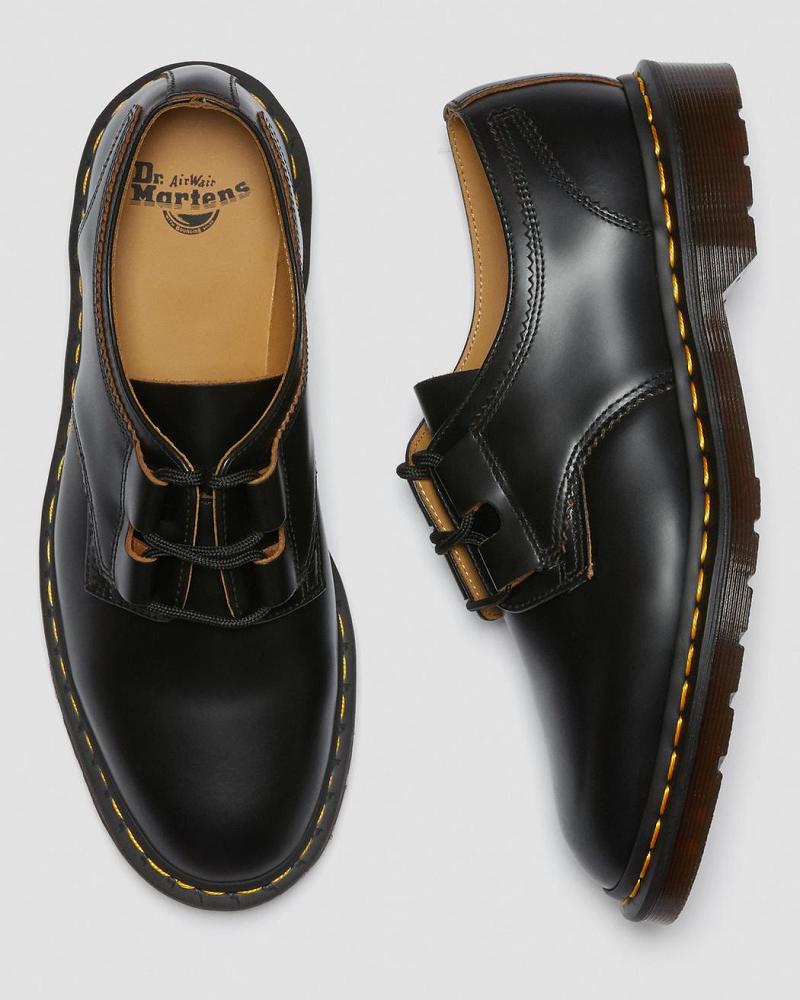 Black Men's Dr Martens 1461 Ghillie Leather Oxfords Shoes | CA 591ZUT